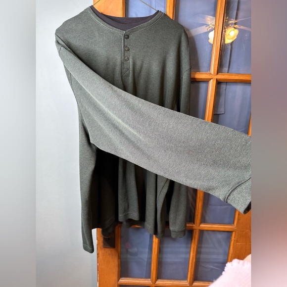 Haggar Clothing Long Sleeve 2 in 1 With Built-In Tee Green (4X/4X) Pre-Owned - Picture 2 of 6